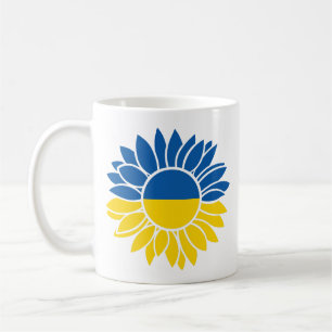 Sonnenblume unter ukrainischer Flagge Kaffeetasse
