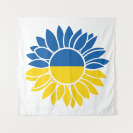 Sonnenblume unter ukrainischer Flagge Wandteppich