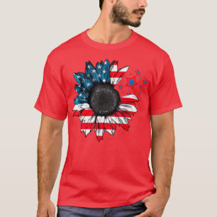 Sonnenblume US-Flagge am 4. Juli T - Shirt