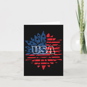 Sonnenblume USA Flag Kleidung für 4. Juli Memori Karte