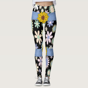 Sonnenblume verschiedene Blumen lange Leggings Tee