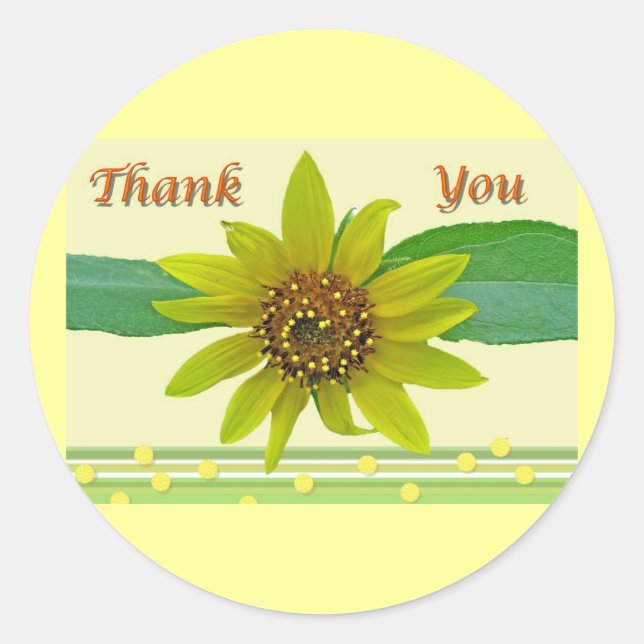 Sonnenblume Vielen Dank, Aufkleber (Vorderseite)