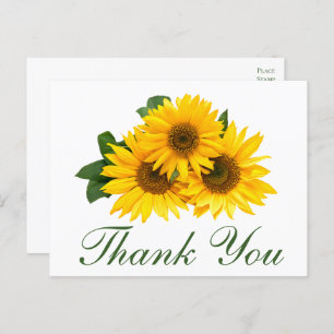 Sonnenblume Vielen Dank für die elegante Hochzeit  Postkarte