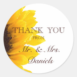 Sonnenblume Vielen Dank Gastgeschenk Hochzeit Aufk Runder Aufkleber
