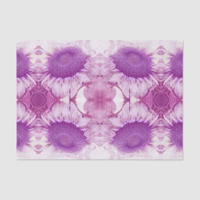 Sonnenblume Vintag Chic Lila Blumen Antike Seidenpapier (Vorderseite)