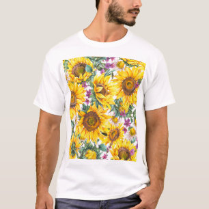 Sonnenblume Vintag: Gelbblüte im Sommer. T-Shirt