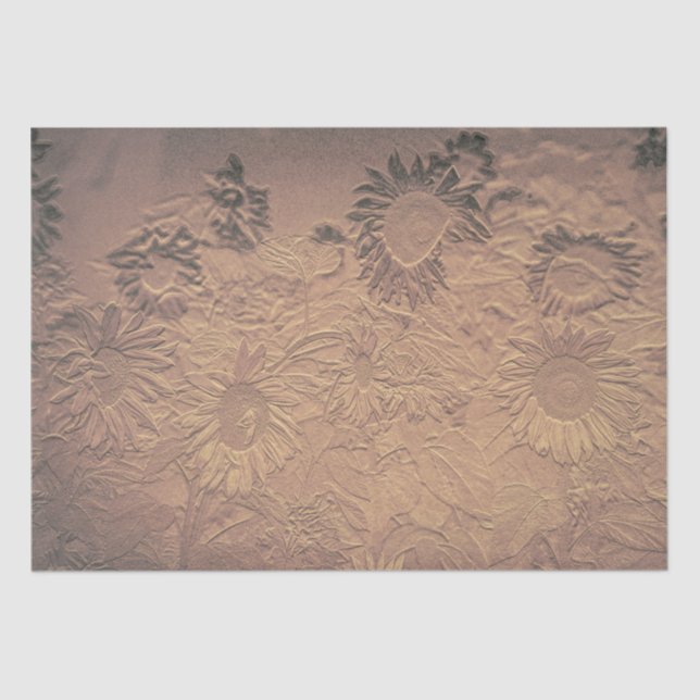 Sonnenblume Vintag Sepia floral Chic Seidenpapier (Vorderseite)