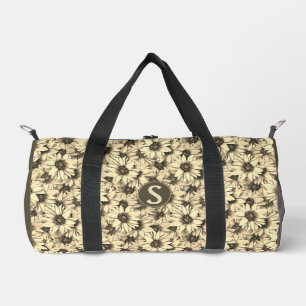 Sonnenblume Vintage Charm Sepia Kleine Reisetasche Duffle Bag