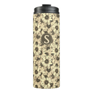 Sonnenblume Vintage Charm Sepia-Ton Thermal-Tumble Thermosbecher