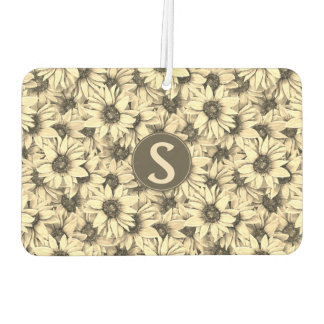 Sonnenblume Vintage Charme Sepia-Ton Luftverbesser Autolufterfrischer