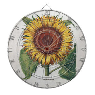 Sonnenblume Vintage Damast Blumenkunst Dartscheibe