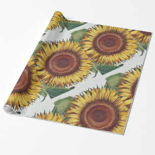 Sonnenblume Vintage Damast Blumenkunst Geschenkpapier