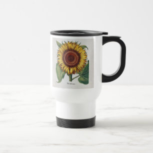 Sonnenblume Vintage Damast Blumenkunst Reisebecher
