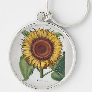 Sonnenblume Vintage Damast Blumenmuster Kunst Schlüsselanhänger