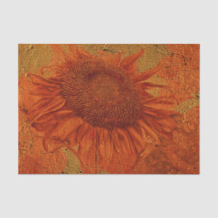 Sonnenblume Vintage Orange Gold Textur Decoupage Seidenpapier