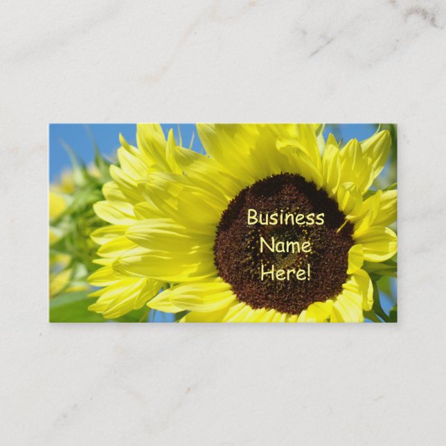 Sonnenblume-Visitenkarte-Gelb-Blau-Karten Visitenkarte (Vorderseite)