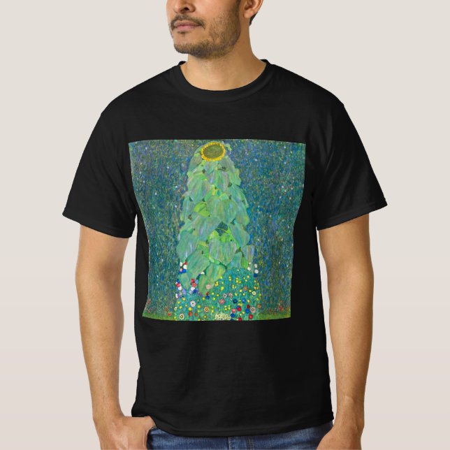 Sonnenblume von Klimt, Vintage Blume Jugendstil T-Shirt (Vorderseite)