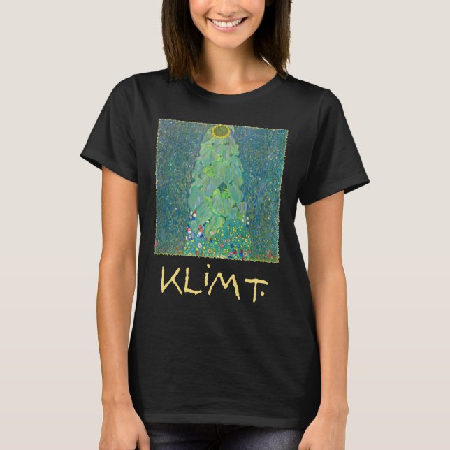 Sonnenblume von Klimt, Vintage Blume Jugendstil T-Shirt (Vorderseite)