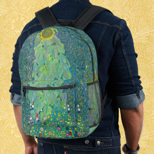 Sonnenblume von Klimt, Vintage-Blumen Art Nouveau Bedruckter Rucksack