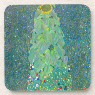Sonnenblume von Klimt, Vintage Blumen Art Nouveau Getränkeuntersetzer
