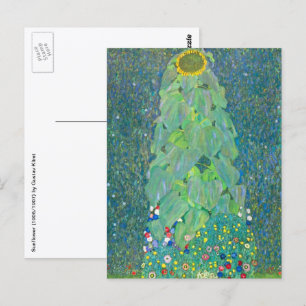 Sonnenblume von Klimt, Vintage Blumen Art Nouveau Postkarte