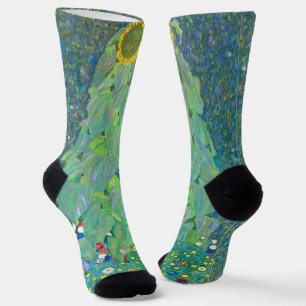 Sonnenblume von Klimt, Vintage Blumen Art Nouveau Socken