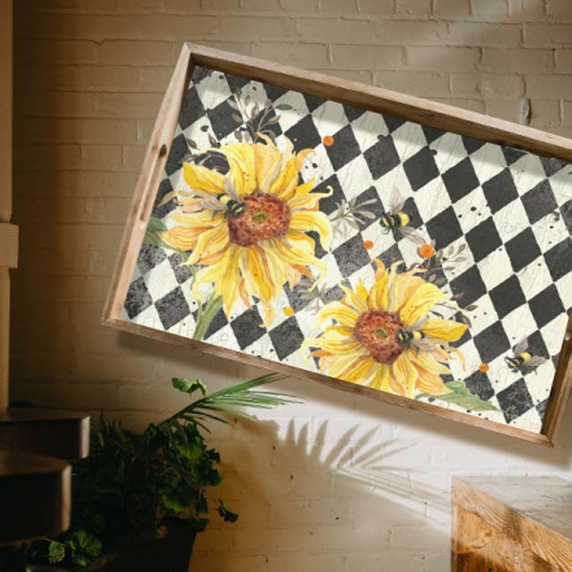 Sonnenblume w Bienen Black Ephemera Decoupage Verl Seidenpapier (Von Creator hochgeladen)