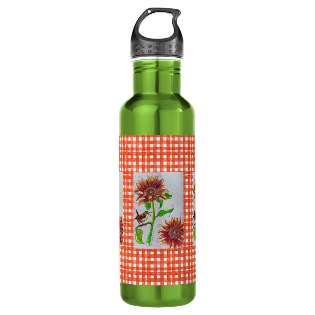Sonnenblume Wasser Flasche Edelstahlflasche (Vorderseite)