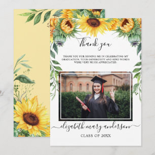 Sonnenblume Wasserfarbe Abschluss Danke Karte