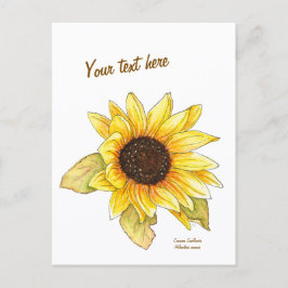 Sonnenblume Wasserfarbe anpassbare Postkarte