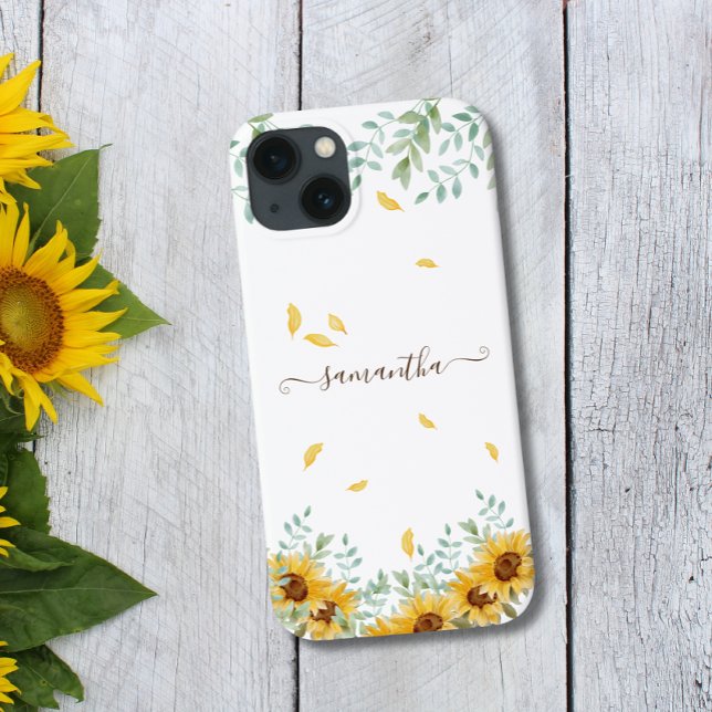 Sonnenblume Wasserfarbe Botanischer Name des Skrip Case-Mate iPhone Hülle (Von Creator hochgeladen)