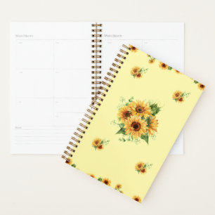 Sonnenblume Wasserfarbe – Florales Grafikdesign Planer