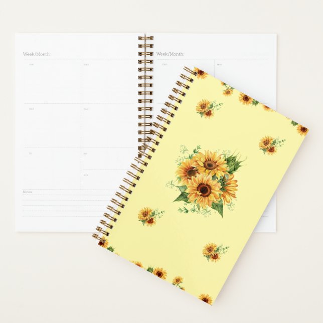 Sonnenblume Wasserfarbe – Florales Grafikdesign Planer (Anzeige)