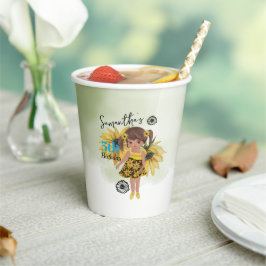 Sonnenblume Wasserfarbe Fünfte Girl Geburtstag Pappbecher