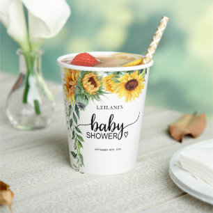 Sonnenblume Wasserfarbe Kinderdusche Pappbecher