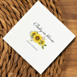 Sonnenblume Wasserfarbe Rosa Blumendusche Serviette