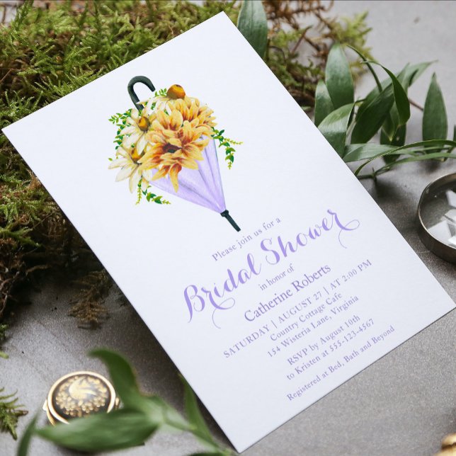 Sonnenblume Wasserfarben Blütenblume Brautparty Einladung (Von Creator hochgeladen)