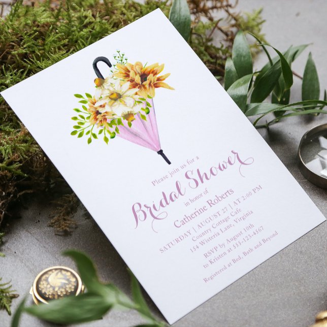 Sonnenblume Wasserfarben Blütenblume Brautparty Einladung (Von Creator hochgeladen)