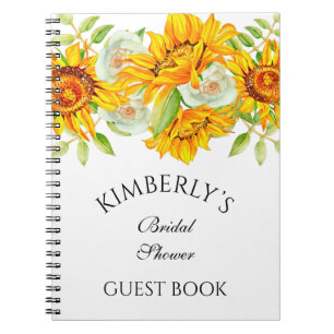 Sonnenblume Watercolo Personalisiertes Gästebuch Notizblock