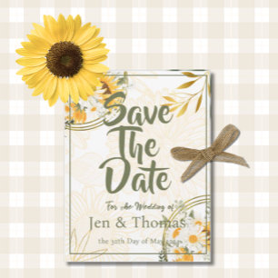 Sonnenblume Watercolor Floral Save-the-Date-Karte Postkarte