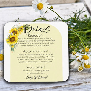 Sonnenblume weiße Daisy Bogen elegante Foto Begleitkarte