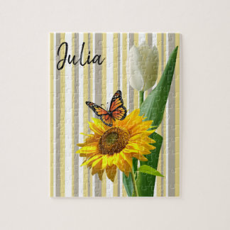Sonnenblume Weißer Tulip Butterfly Puzzles