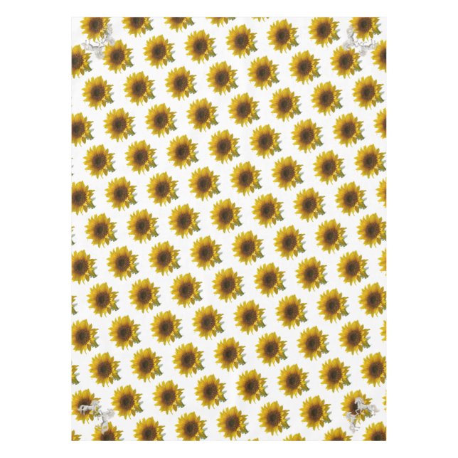 Sonnenblume Weißes Pferd Tablecloth Tischdecke (Vorderseite)