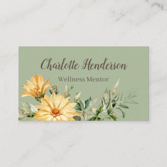 Sonnenblume Wellness Mentor Visitenkarte (Vorderseite)