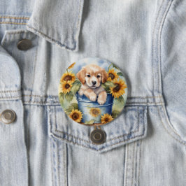 Sonnenblume Welpe Button