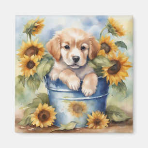 Sonnenblume Welpe Magnet