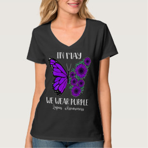Sonnenblume Wir tragen Lila Lupus Sensibilisierung T-Shirt