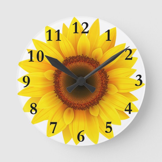 Sonnenblume-Wohngestaltung Runde Wanduhr (Vorderseite)