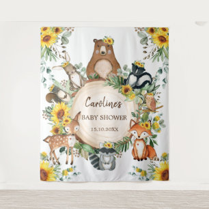 Sonnenblume Woodland Animals Kinderdusche Empfang Wandteppich