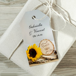 Sonnenblume Woodland Hochzeit Danke Ihnen für Tags Geschenkanhänger